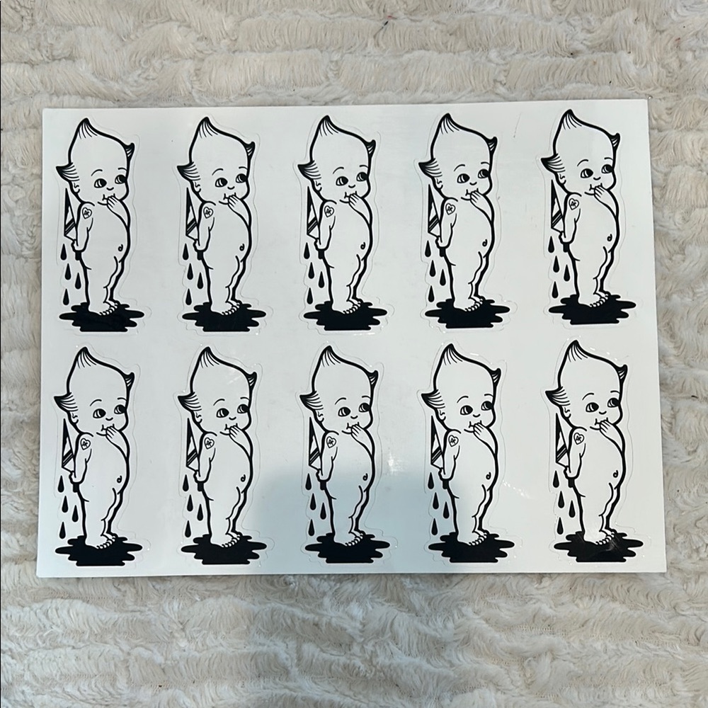 Dolls Kill rare Black and White baby Elliot sticker sheet new all 10